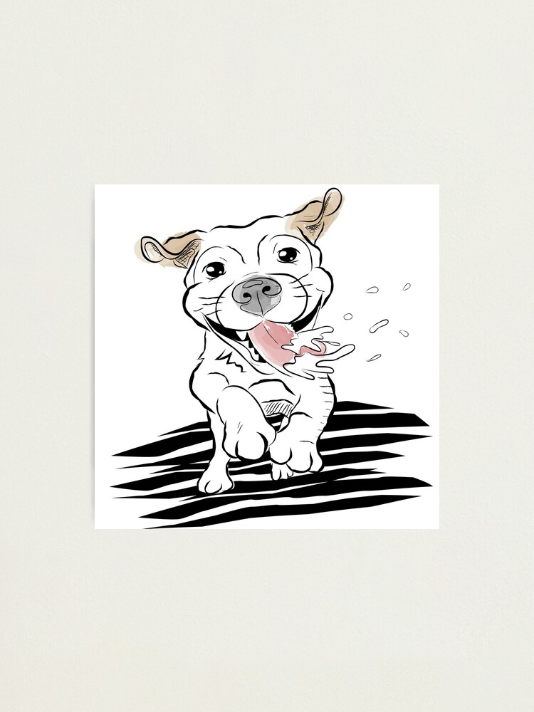 Impression photo « Chien qui bave », par ruben-art  Redbubble