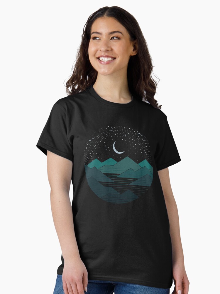 Thumbnail 1 of 7, Classic T-Shirt, Between The Mountains And The Stars designed and sold by thepapercrane.