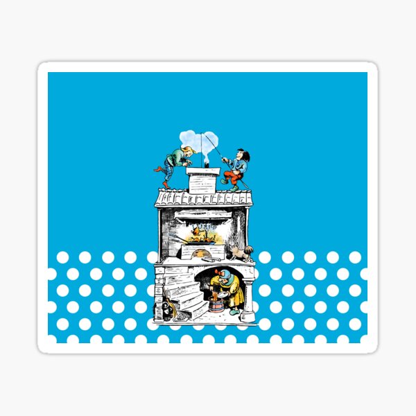 Max und Moritz stehlen Hühner, lustige Zeichnung für Kinder, Dekorationsideen, Wandbilder, mauswohnblog Sticker