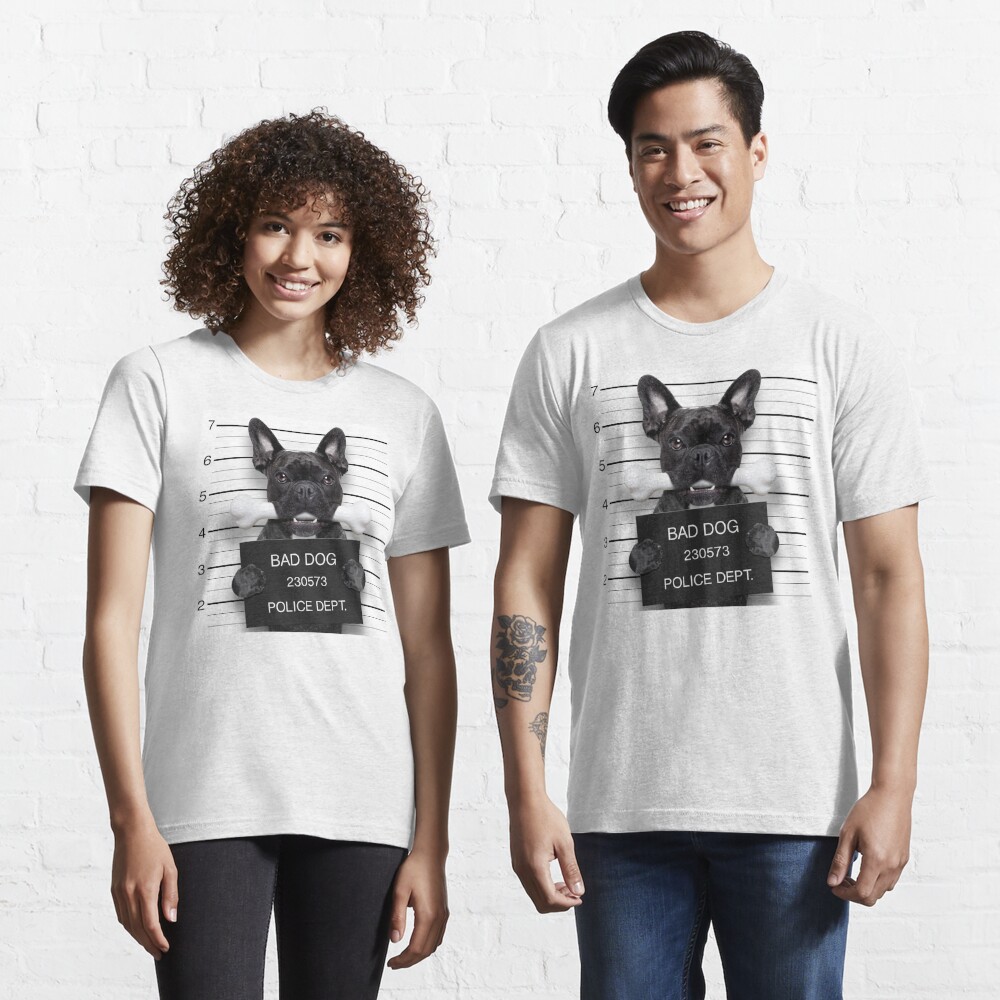 Funny French Bulldog Mugshot T-Shirt Essential T-Shirt