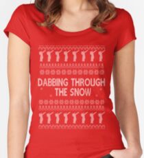 Dabbing Through The Snow - Ugly Christmas Jumper / Sweater Women's Fitted Scoop T-Shirt