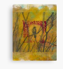 Mockingbird In A Red Form Canvas Print