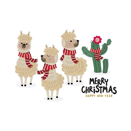 &quot;Cute Christmas Llama Winter Fashion&quot; Posters by holidayfashion | Redbubble