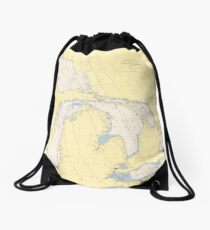 Vintage Map of The Great Lakes (1966) Drawstring Bag