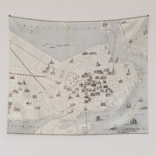 Item preview, Vintage Boston Landmark Map (1871) designed and sold by BravuraMedia.