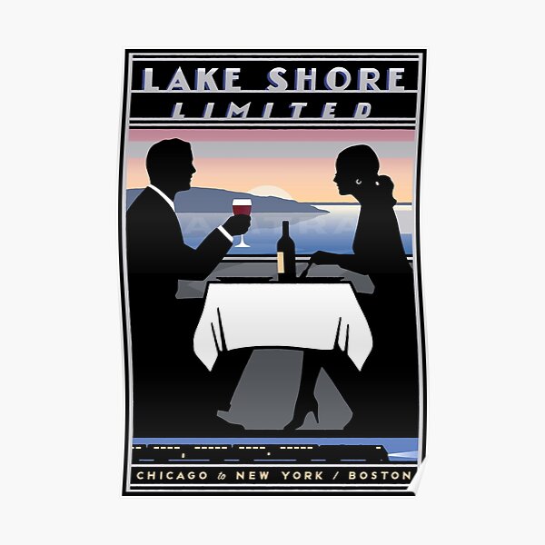 AMTRAK : Vintage Lake Shore Limited Railroad Advertising Print Poster