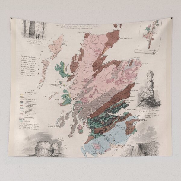 Item preview, Vintage Geological Map of Scotland (1850) designed and sold by BravuraMedia.