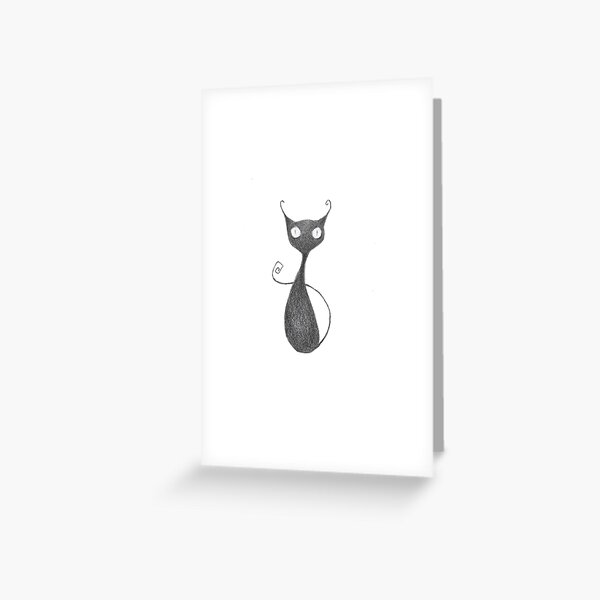 Black Cat Greeting Card