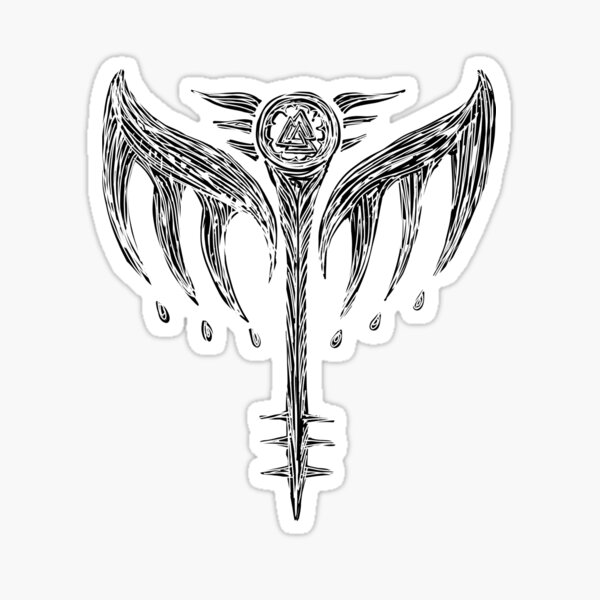 Valkyrie Symbol Valknut Odin Wings ShieldMaiden Sticker for Sale by  nittygritty  Redbubble