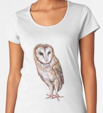 Barn owl drawing Women's Premium T-Shirt
