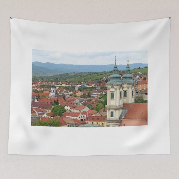 Item preview, churches buildings and houses on hills Eger cityscape Hungary designed and sold by goceris.