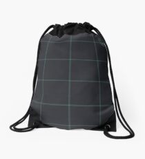 Dark Slate Plaid - Shades of Green Drawstring Bag