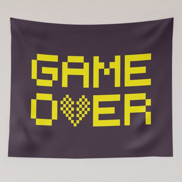 Item preview, Pixel Game Over Yellow designed and sold by leen12 Art Designs Prints.