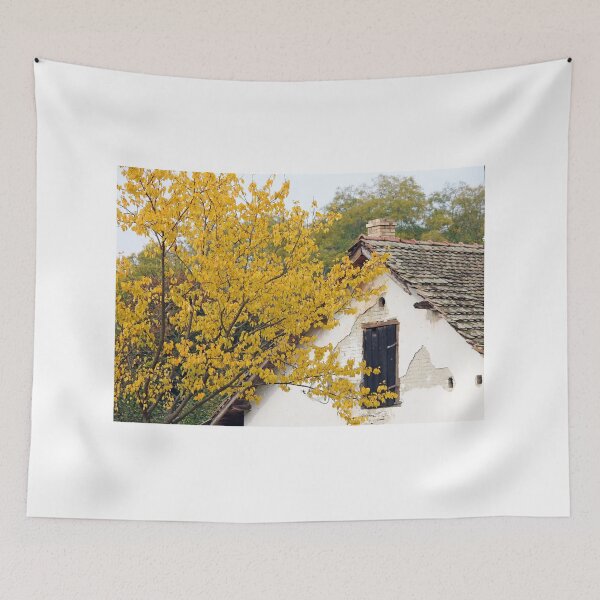 Item preview, autumn tree and old house  designed and sold by goceris.