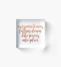 Lyric "Autumn leaves" Acrylblock