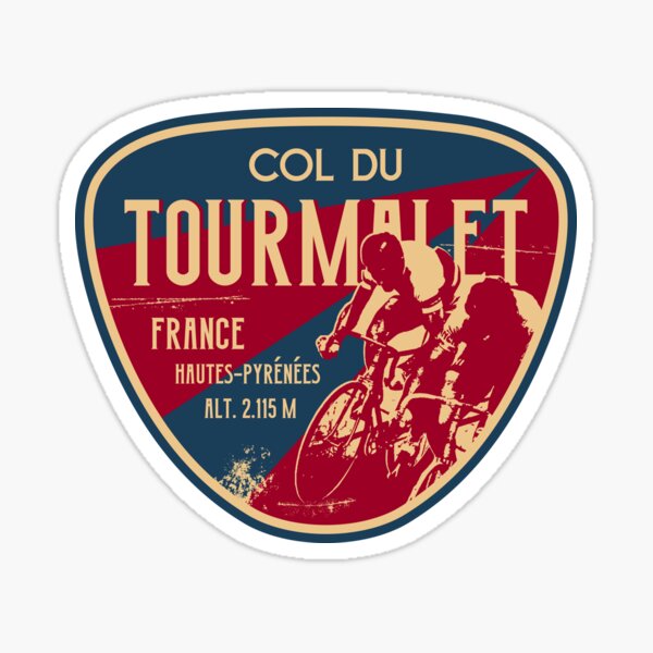 Item preview, Col du Tourmalet Cycling T-Shirt + Sticker - Route des Cols Pyrenees designed and sold by ROADTROOPER.