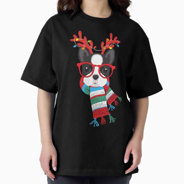 Item preview, Boston Terrier Xmas Holidays Reindeer Christmas Lights designed and sold by vilily.