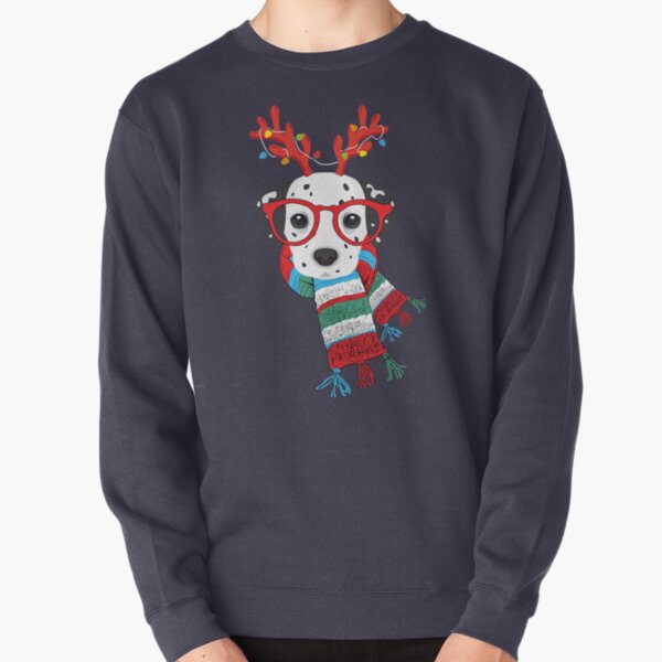 Dalmatian Xmas Holidays Reindeer Christmas Lights Pullover Sweatshirt