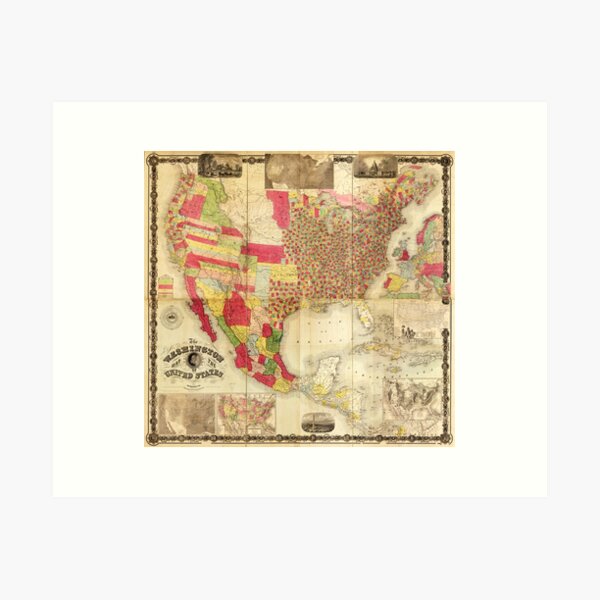Item preview, The Washington Map of the United States (1860) designed and sold by allhistory.