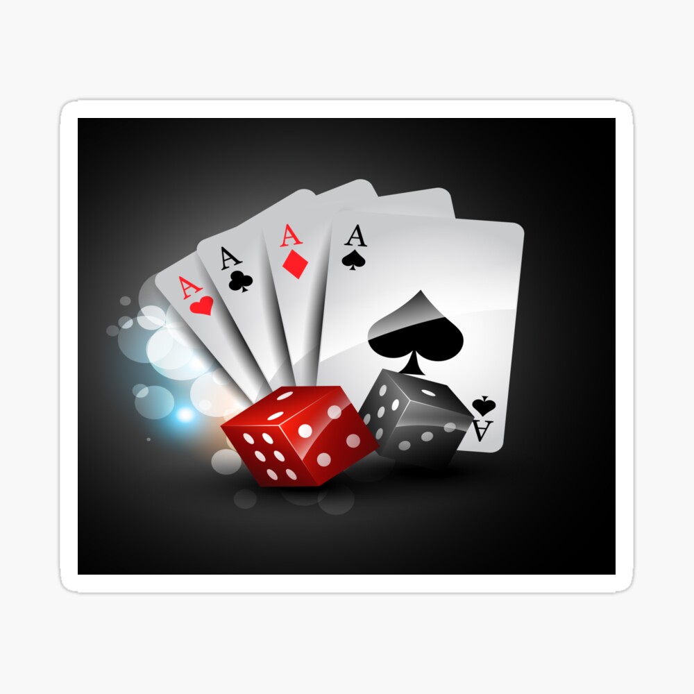 playing cards aces and dice photographic print by leen12 redbubble