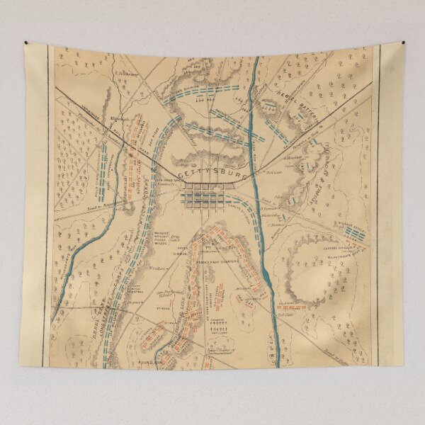 Item preview, Vintage Map of The Gettysburg Battlefield (1864) designed and sold by BravuraMedia.