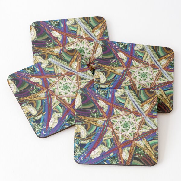 Item preview, Colourful Psychedelic Abstract Fractal Star Pattern designed and sold by pinkal.