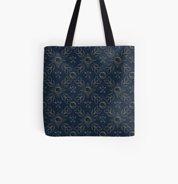 Bohemian Solar Eclipse- Gold All Over Print Tote Bag