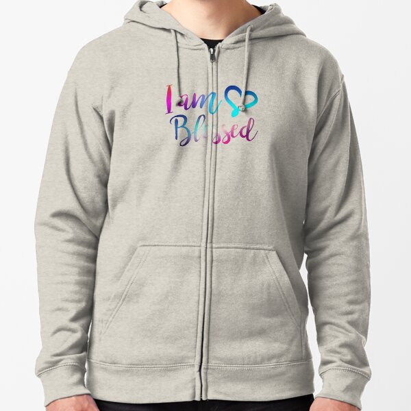 I Am Blessed - Christian Humor Humble Hash Tag Gift Zipped Hoodie