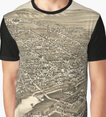 Vintage Pictorial Map of Waukesha WI (1879) Graphic T-Shirt
