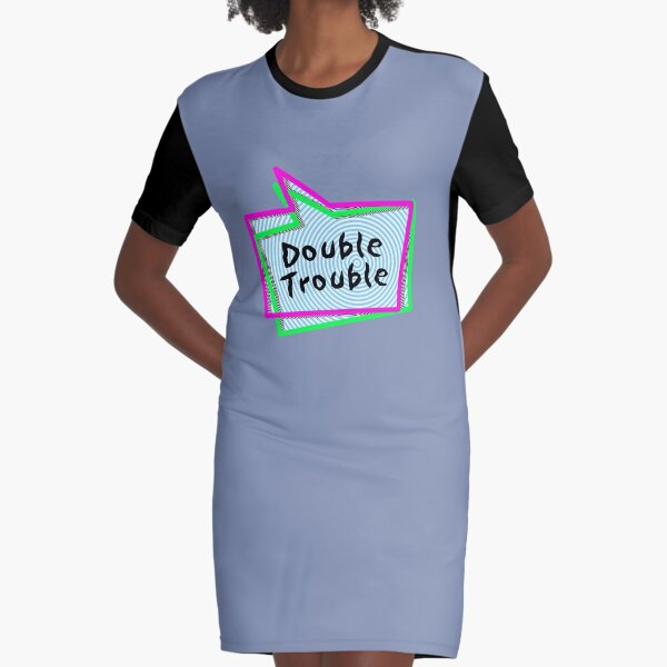 Double Trouble Speech Bubbles Graphic T-Shirt Dress