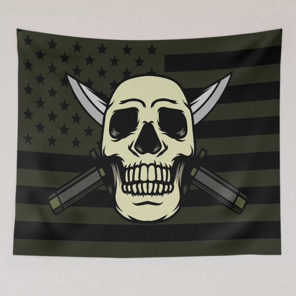 Item preview, Skull With Bayonet Background designed and sold by leen12 Art Designs Prints.
