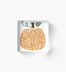 FLOURISH PUMPKIN Acrylic Block