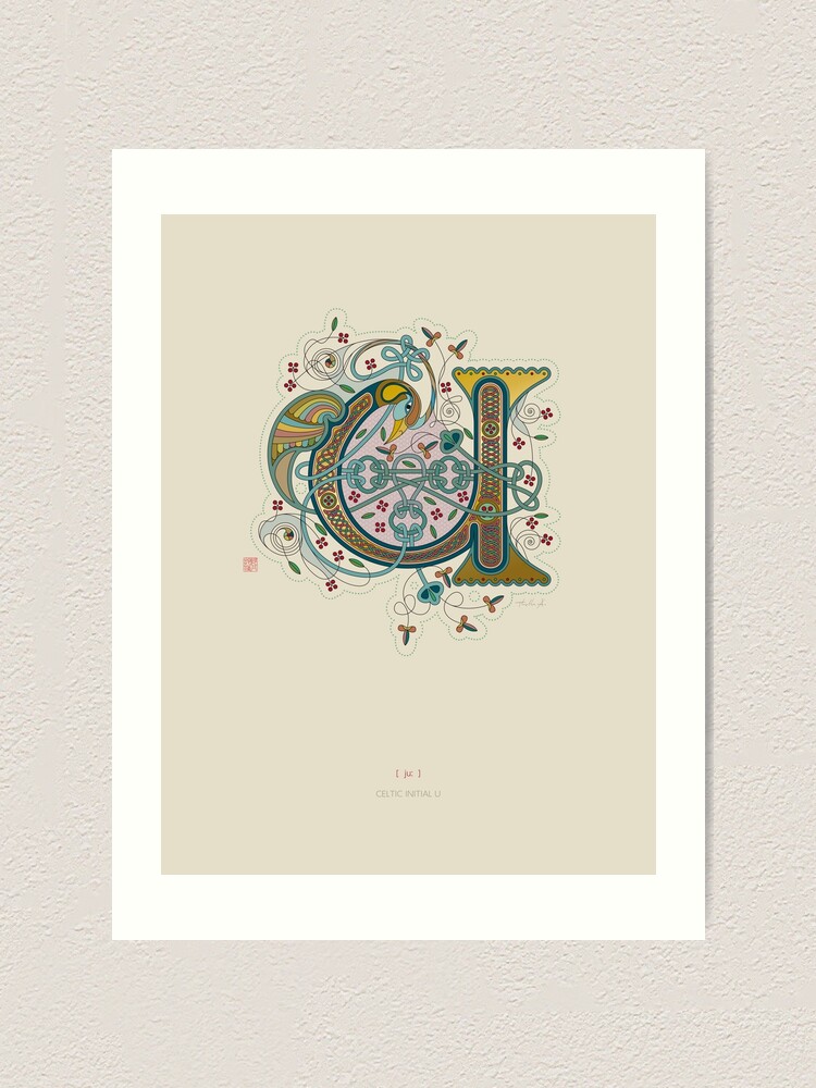 Alternate view of Celtic Initial U Art Print