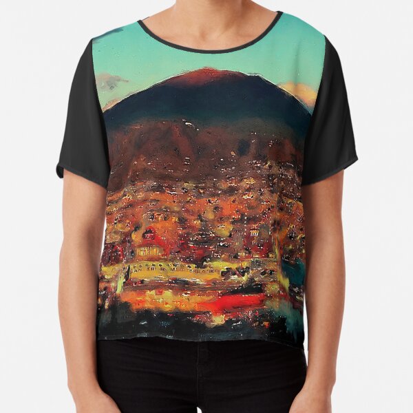 Vesuvio, panorama from Naples Chiffon Top