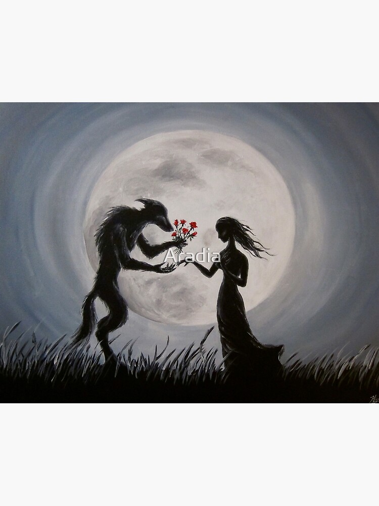 Wolf With The Red Roses Metal Print for Sale by Aradia