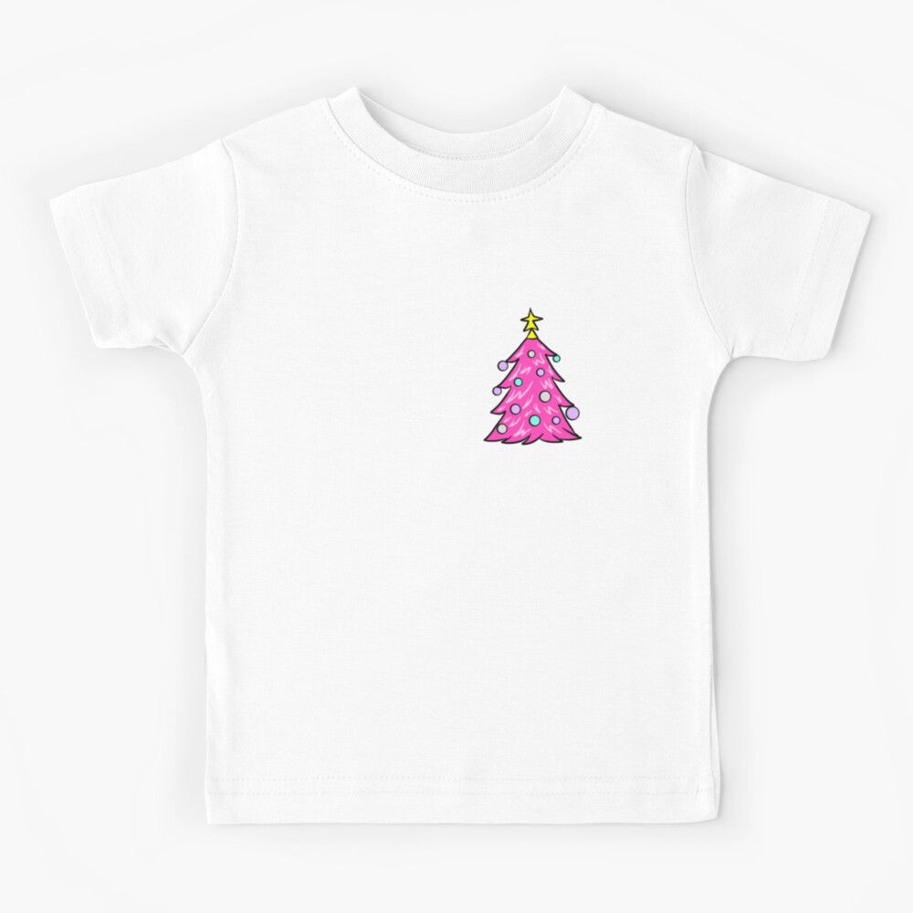 Pink Christmas Tree Kids T Shirt By Cozyreverie Redbubble