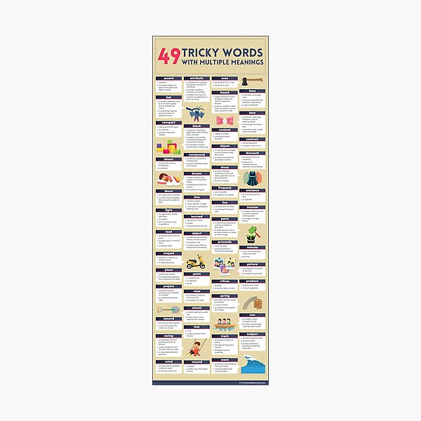 Item preview, 49 Tricky Words with Multiple Meanings (unbranded) designed and sold by proofreading.