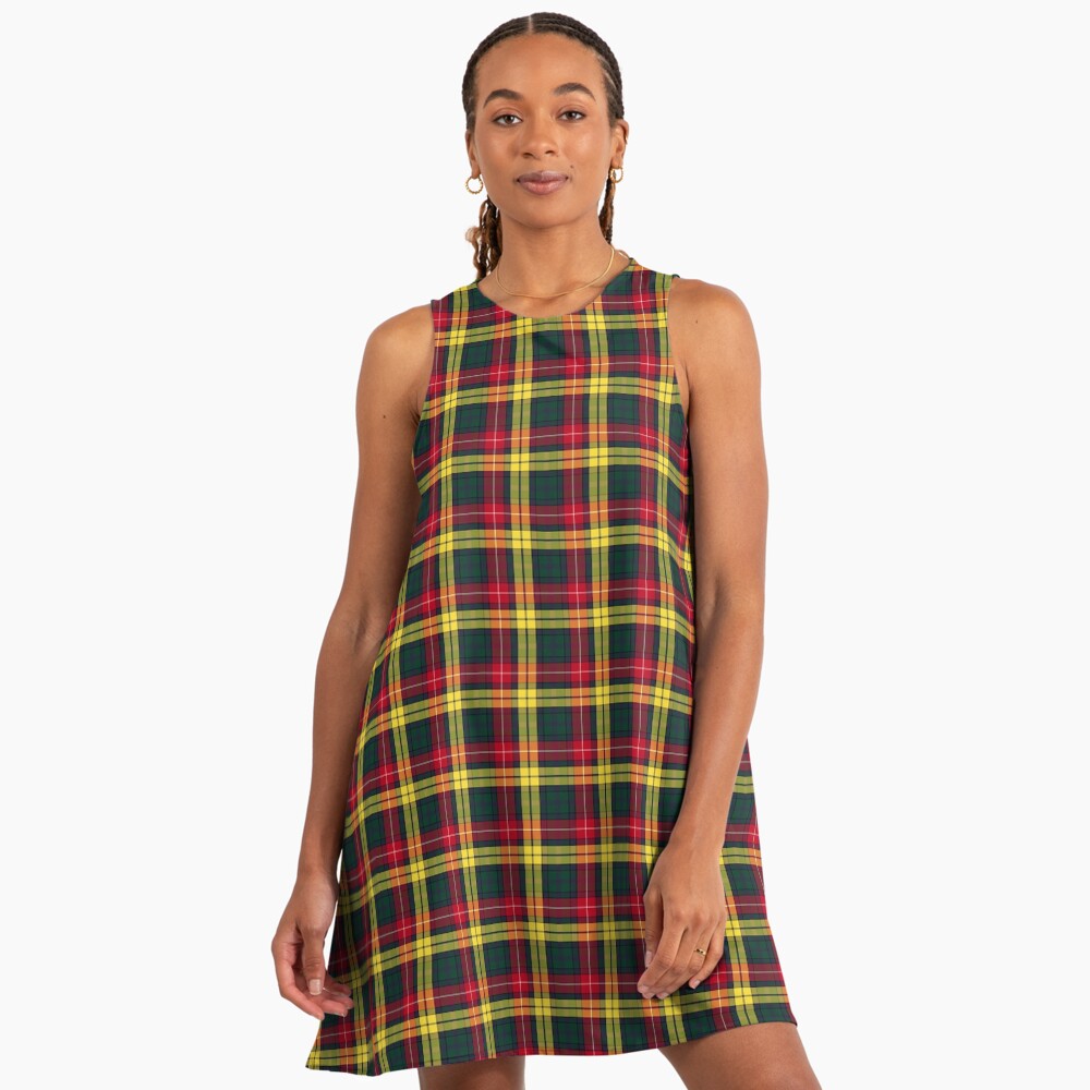 Clan Buchanan Tartan Tartan A-Line Dress Clan Buchanan Tartan Tartan A-Line Dress