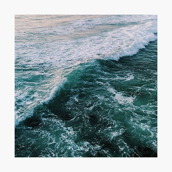 Rough Ocean Blue Waves Photographic Print