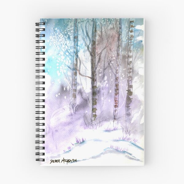Item preview, Winter landscape watercolor painting poster print designed and sold by derekmccrea.