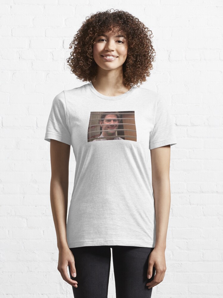 Jim Halpert Smiling Through Blinds T Shirt For Sale By Flashmanbiscuit Redbubble Jim