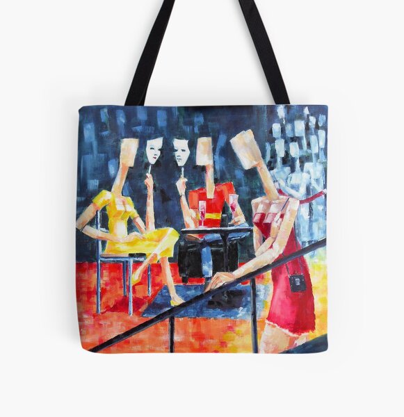Yellow Dress Mask All Over Print Tote Bag