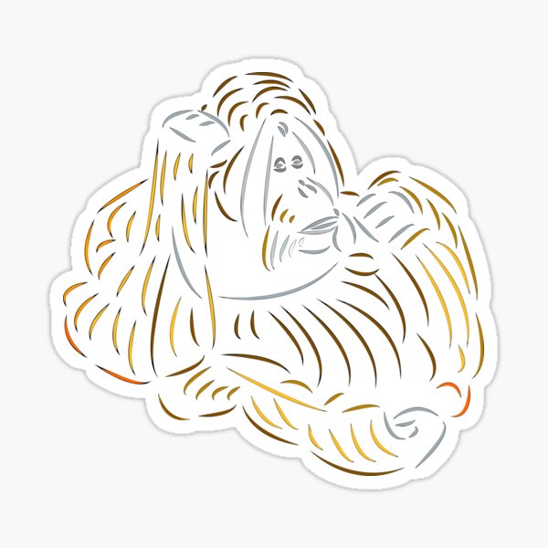 lustiger Affe, Orang-Utan, Menschenaffe, Affen Sticker