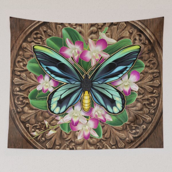 Item preview, Gilded Queen Alexandria's Birdwing and Orchids designed and sold by TeaToucan.