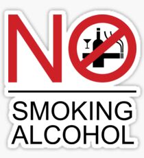 NO Smoking Alcohol Sign Sticker