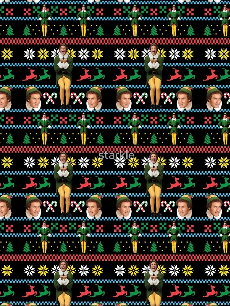 Buddy The Elf Ugly Christmas Sweater Design Classic Xmas Movie Fun Gift Will Ferrell by starkle