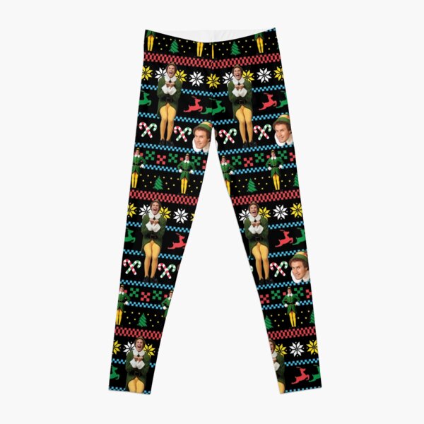 Buddy The Elf Ugly Christmas Sweater Design Classic Xmas Movie Fun Gift Will Ferrell Leggings