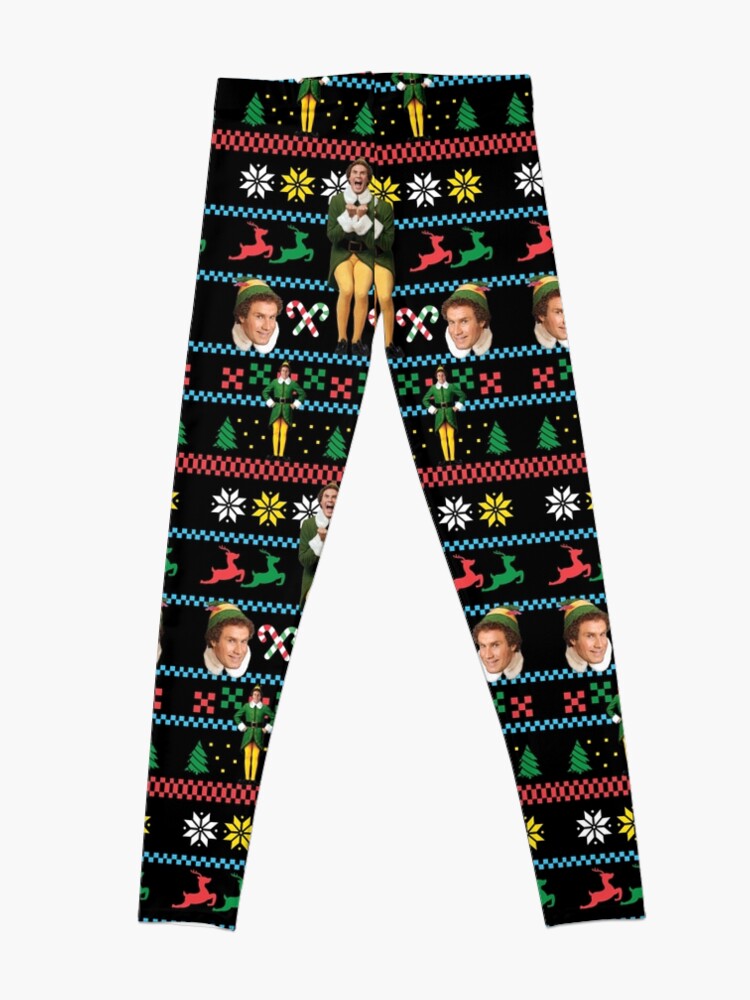 Alternate view of Buddy The Elf Ugly Christmas Sweater Design Classic Xmas Movie Fun Gift Will Ferrell Leggings