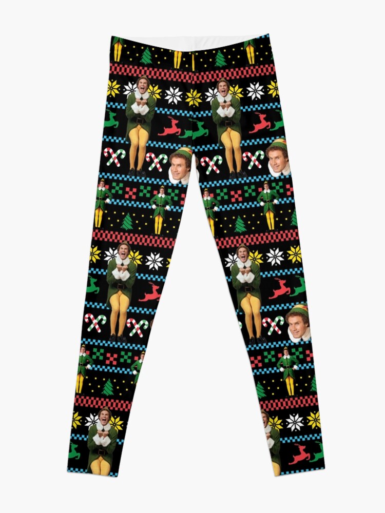 Alternate view of Buddy The Elf Ugly Christmas Sweater Design Classic Xmas Movie Fun Gift Will Ferrell Leggings