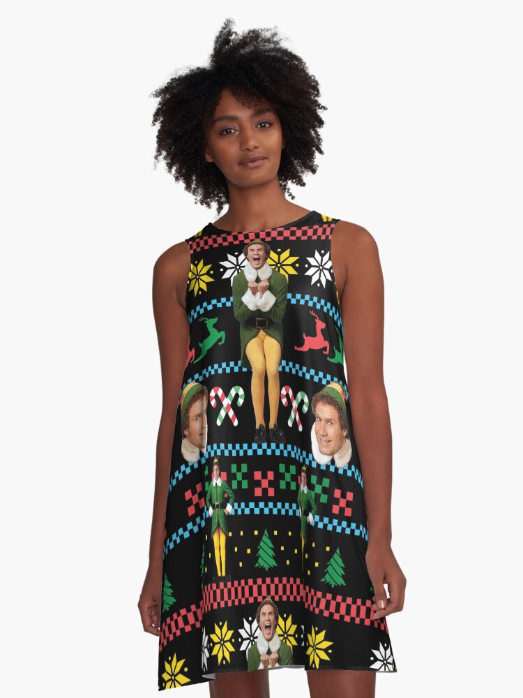 Elf christmas sweater on sale dress